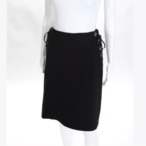 MOSCHINO JEANS LACE UP DOUBLE SLIT A LINE SIZE 8 - Picture 2 of 6